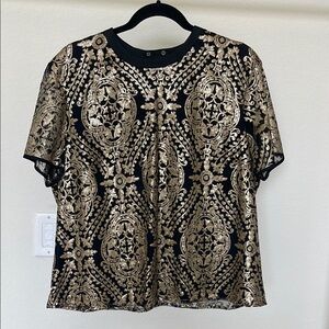 Elegant Black and Gold Women's Top
